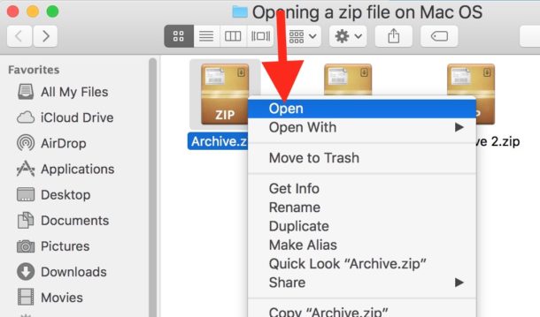 create a zip file for mac